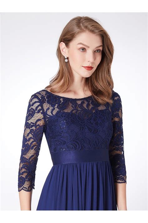 long sleeve navy lace dress